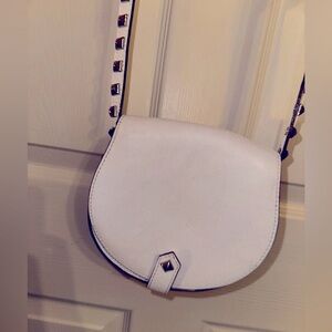 Rebecca Minkoff White Studded Crossbody Bag leather punk contemporary